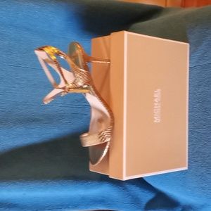 Gold ankle strap heel